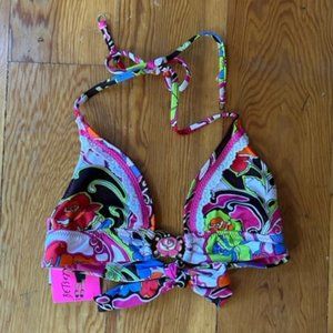 Vintage Betsey Johnson Art Deco Swimsuit Top